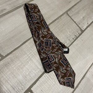 Vintage Oscar De La Renta‎ Men's Tie Abstract Floral Silk Polyester Made In USA